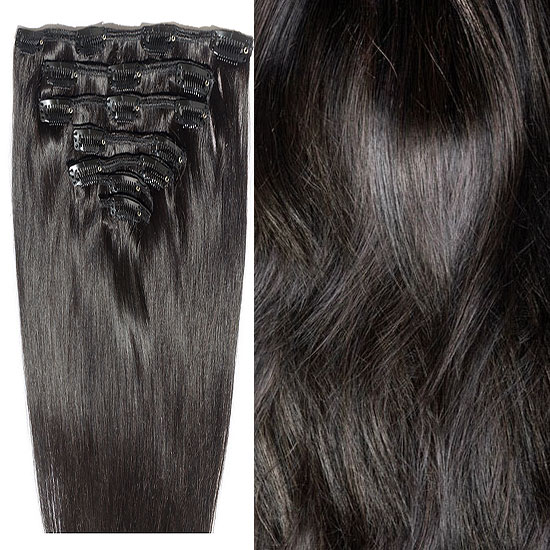#1B NATURAL BLACK Bugatti Clip-in Hair Extensions 120g 18"/22" #1B NATURAL BLACK Bugatti Clip-in Hair Extensions 120g 18"/22"