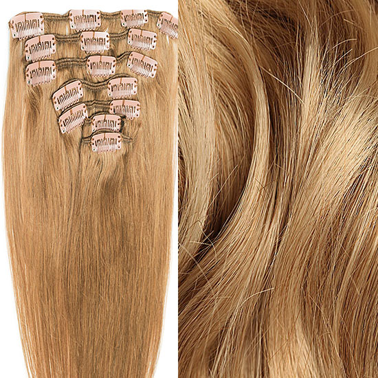 #12 LIGHT GOLDEN BROWN Bugatti Clip-in Hair Extensions 120g 18"/22"