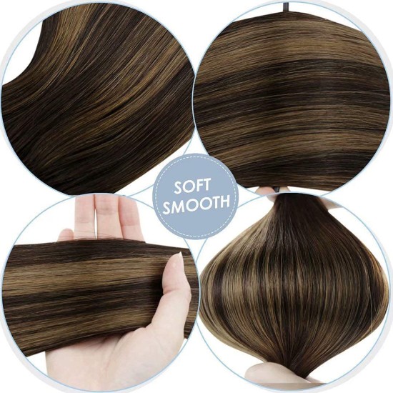 #1B/6 NATURAL BLACK/CHESTNUT BROWN Clip-in Highlight Hair Extensions 120g 20'' #1B/6 NATURAL BLACK/CHESTNUT BROWN Clip-in Highlight Hair Extensions 120g 20''