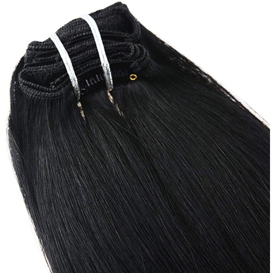 #1 Jet Black Bugatti Clip-in Hair 120g Lengths 18" & 22" #1 Jet Black Bugatti Clip-in Hair 120g Lengths 18" & 22"