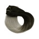 #1/101G JET BLACK/SILVER GREY Clip-in Ombre Hair Extensions 130g 20" 