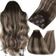 #2/18 (DARKEST BROWN/ASH BLONDE) Clip-in Ombre Hair Extensions 120g 22"