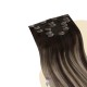 #2/18 (DARKEST BROWN/ASH BLONDE) Clip-in Ombre Hair Extensions 120g 22"