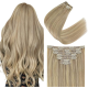 #18/60 ASH BLONDE/PLATINUM BLONDE Clip-in Highlights Hair Extensions 120g 20''