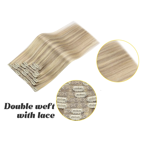 #18/60 CLIP-IN HAIR (HIGHLIGHTS/STREAK) LENGTH 20" PREMIUM QUALITY 120 GRAMS #18/60 CLIP-IN HAIR (HIGHLIGHTS/STREAK) LENGTH 20" PREMIUM QUALITY 120 GRAMS