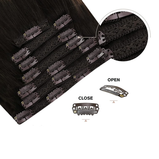 #2/6 DARKEST BROWN/CHESTNUT BROWN  Clip-in highlight Hair Extensions 120g 20"