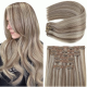 #8/18 ASH BROWN/ASH BLONDE Clip-in Highlights Hair Extensions 120g 20"
