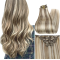 #8/60 ASH BROWN/PLATINUM BLONDE Clip-in Highlights Hair Extensions 120g 20"