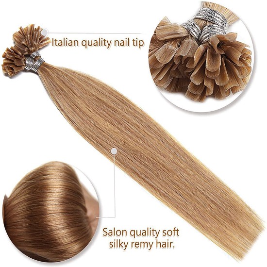Fusion Pre-bonded U-tip Hair Extensions #10 MEDIUM GOLDEN BROWN 50 grams/Qty Lengths 20"/22"/24" Fusion Pre-bonded U-tip Hair Extensions #10 MEDIUM GOLDEN BROWN 50 grams/Qty Lengths 20"/22"/24"