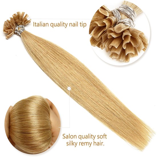 Fusion Pre-bonded U-tip Hair Extensions #16 LIGHTEST HONEY BLONDE 50 grams/Qty Lengths 20"/22"/24" Fusion Pre-bonded U-tip Hair Extensions #16 LIGHTEST HONEY BLONDE 50 grams/Qty Lengths 20"/22"/24"