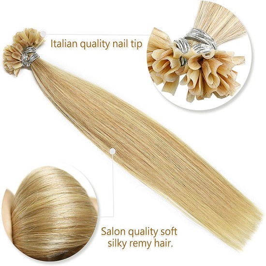#22 BEACH BLONDE U-tip Fusion Pre-Bonded Hair Extensions 50g/qty 