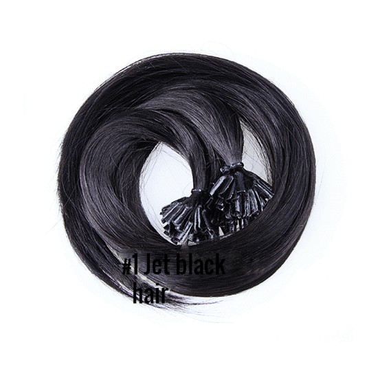#1 JET BLACK U-tip Fusion Pre-Bonded Hair Extensions 50g/qty 20"/22"/24" #1 JET BLACK U-tip Fusion Pre-Bonded Hair Extensions 50g/qty 20"/22"/24"