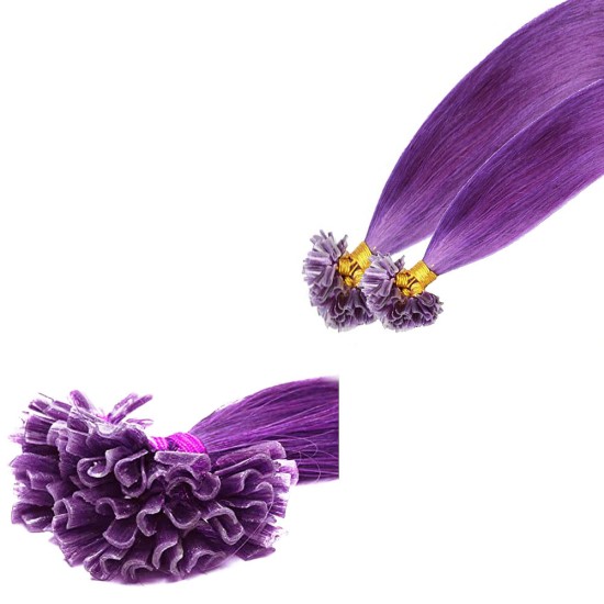 #PURPLE U-tip Fusion Pre-Bonded Hair Extensions 50g/qty 20"
