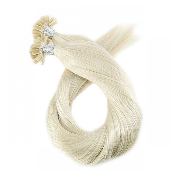 #60 PLATINUM BLONDE U-tip Fusion Pre-Bonded Hair Extensions 50g/qty 20"/22"/24" #60 PLATINUM BLONDE U-tip Fusion Pre-Bonded Hair Extensions 50g/qty 20"/22"/24"