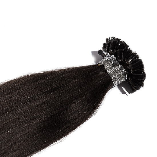 #1B NATURAL BLACK U-tip Fusion Pre-Bonded Hair Extensions 50g/qty 20"/22"/24" #1B NATURAL BLACK U-tip Fusion Pre-Bonded Hair Extensions 50g/qty 20"/22"/24"