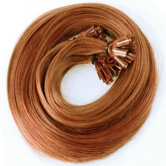 #30 LIGHT AUBURN  U-tip Fusion Pre-Bonded Hair Extensions 50g/qty 20"