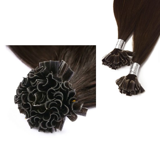 #2 DARKEST BROWN U-tip Fusion Pre-Bonded Hair Extensions 50g/qty 20"/22"/24" #2 DARKEST BROWN U-tip Fusion Pre-Bonded Hair Extensions 50g/qty 20"/22"/24"