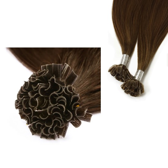 #3 DARK BROWN U-tip Fusion Pre-Bonded Hair Extensions 50g/qty 20"/22"/24"