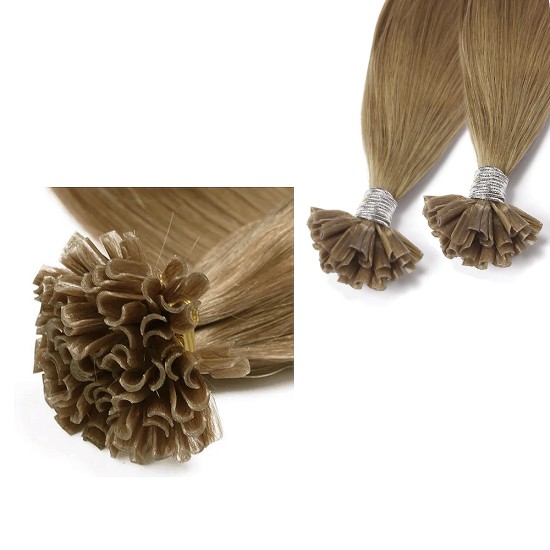 #8 ASH BROWN U-tip Fusion Pre-Bonded Hair Extensions 50g/qty 