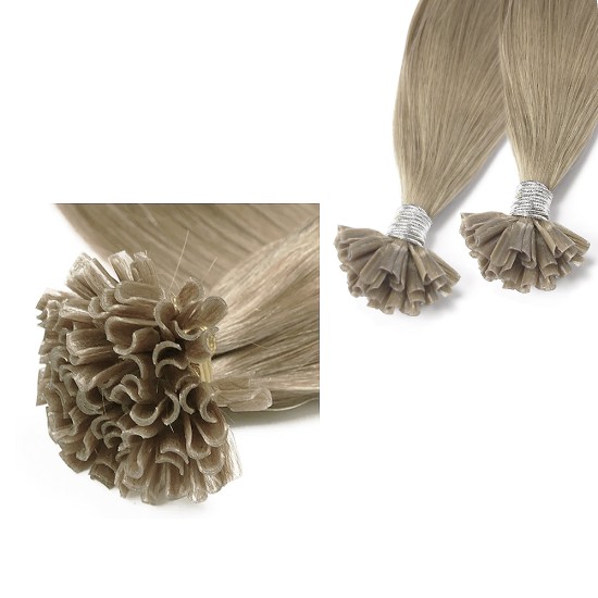 #18 ASH BLONDE U-tip Fusion Pre-Bonded Hair Extensions 50g/qty 20"/22"/24" #18 ASH BLONDE U-tip Fusion Pre-Bonded Hair Extensions 50g/qty 20"/22"/24"