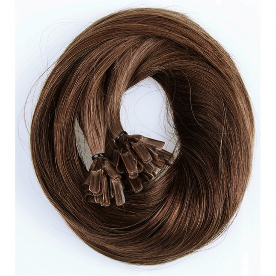 #4 CHOCOLATE BROWN U-tip Fusion Pre-Bonded Hair Extensions 50g/qty 20"/22"/24"