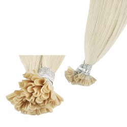 #60 PLATINUM BLONDE U-tip Fusion Pre-Bonded Hair Extensions 50g/qty 