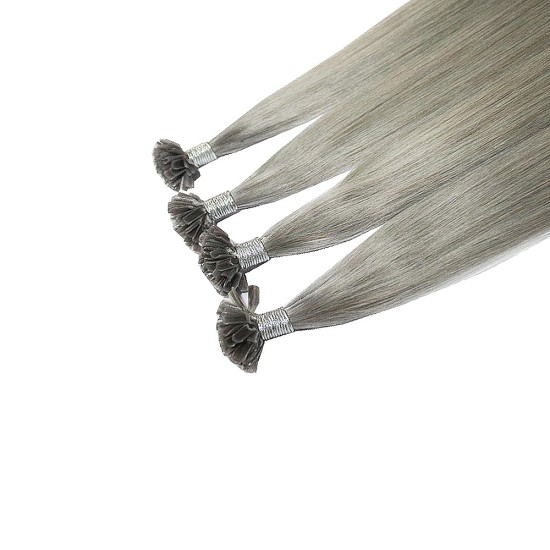 #101G STERLING SILVER GREY U-tip Fusion Pre-Bonded Hair Extensions 50g/qty 20"