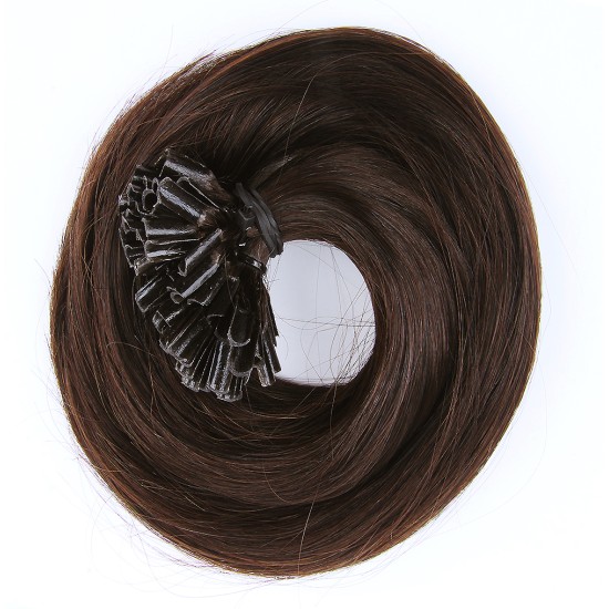 #2 DARKEST BROWN U-tip Fusion Pre-Bonded Hair Extensions 50g/qty 20"/22"/24"