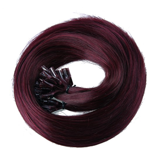Fusion Pre-bonded U-tip Hair Extensions #99J PLUM MERLOT 50 grams/Qty Length 20" Fusion Pre-bonded U-tip Hair Extensions #99J PLUM MERLOT 50 grams/Qty Length 20"