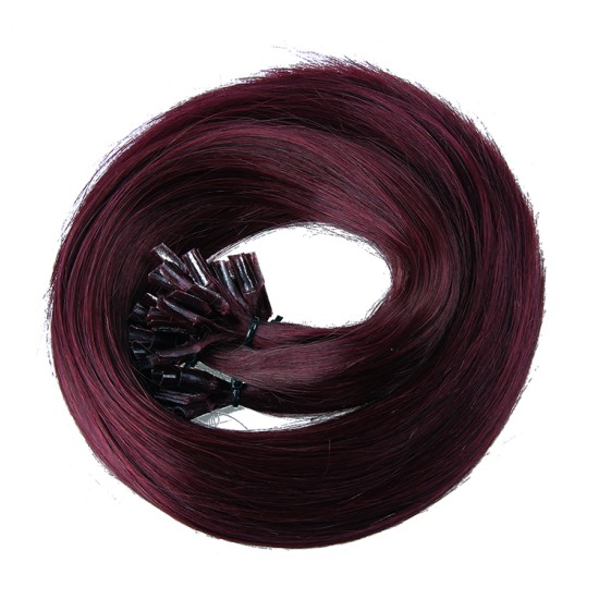 #99J PLUM MERLOT U-tip Fusion Pre-Bonded Hair Extensions 50g/qty 20"