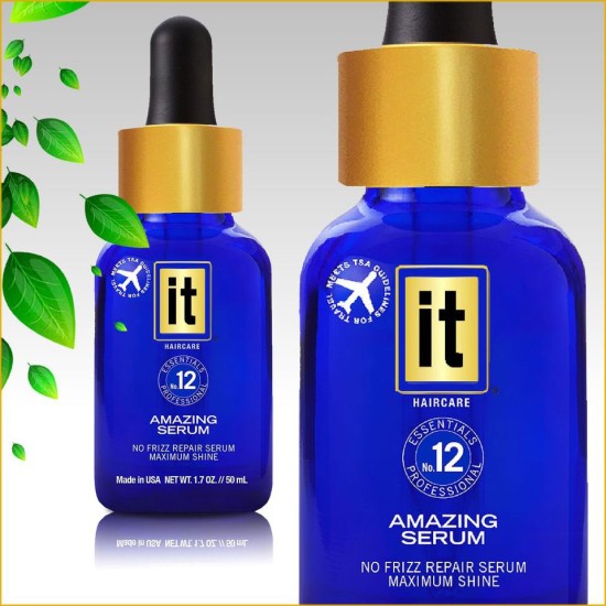 IT Serum 12-in-One Amazing Hair Serum, Frizz Control, Heat Protection, Strengthening, Moisturizing, Paraben-Free, Gluten-Free, Sulfate-Free, with Abyssinian Oil