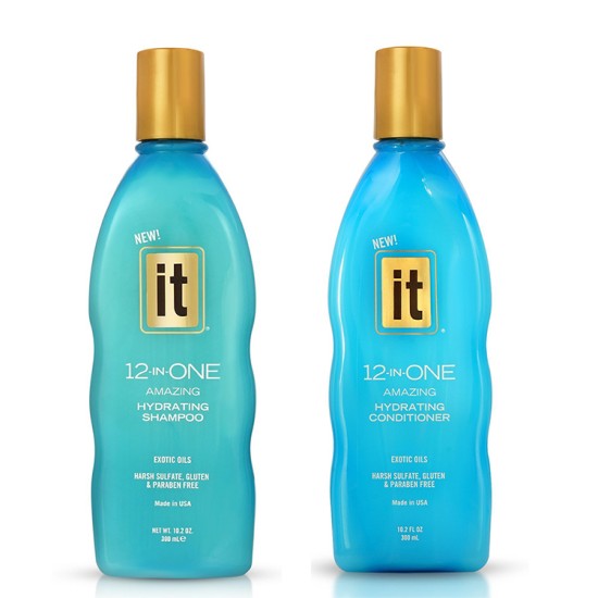 IT 12-in-ONE Hydrating Shampoo & Conditioner Bottle 10.2 oz / 300 ml IT 12-in-ONE Hydrating Shampoo & Conditioner Bottle 10.2 oz / 300 ml