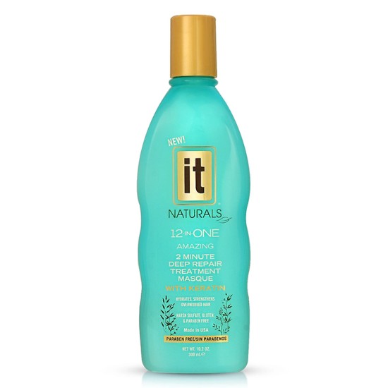 IT Naturals 12-in-ONE Argan Oil 2 Minutes Deep Repair Masque with Keratin 10.2 oz / 300 ml