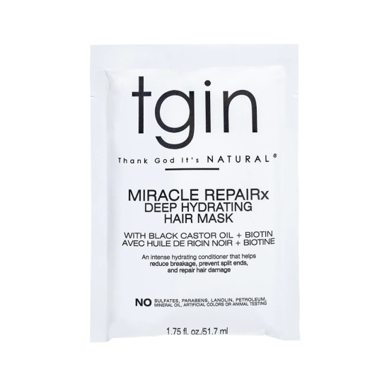 TGIN MIRACLE REPAIRX DEEP HYDATING HAIR MASK PACKET (1.75oz) TGIN MIRACLE REPAIRX DEEP HYDATING HAIR MASK PACKET (1.75oz)