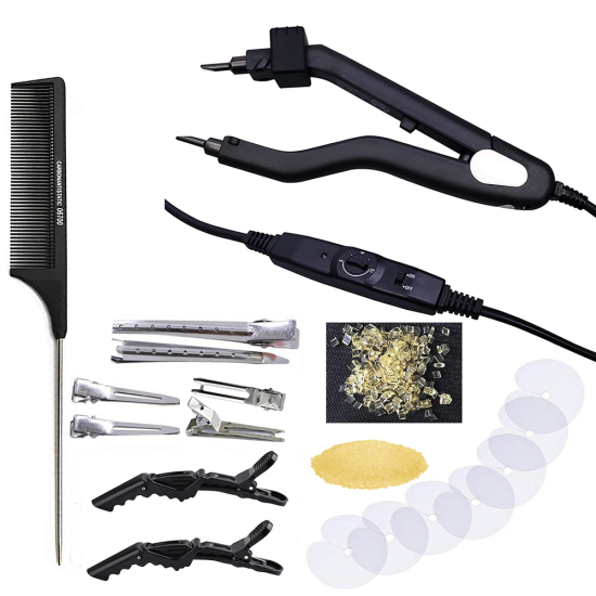 Hair Iron Connector Wand Temperature Adjustable Full Complete Kits Tools For Pre-bonded