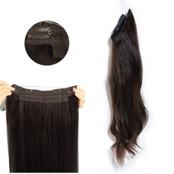 PRE-ORDER ONLY! #2 DARKEST BROWN Halo Hair Extensions 100g 20"