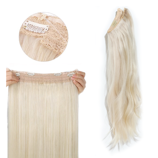 #60 PLATINUM BLONDE Halo Hair Extensions 100g 20"