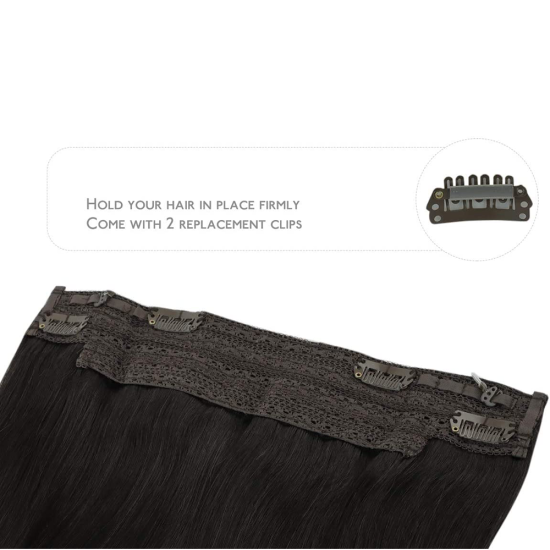 #1B NATURAL BLACK Halo Hair Extensions 100g 20"