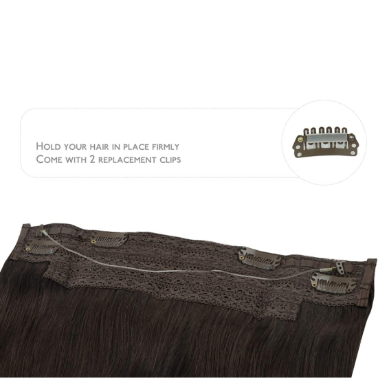 PRE-ORDER ONLY! #2 DARKEST BROWN Halo Hair Extensions 100g 20"