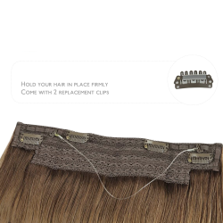 #8 ASH BROWN Halo Hair Extensions 100g 20"