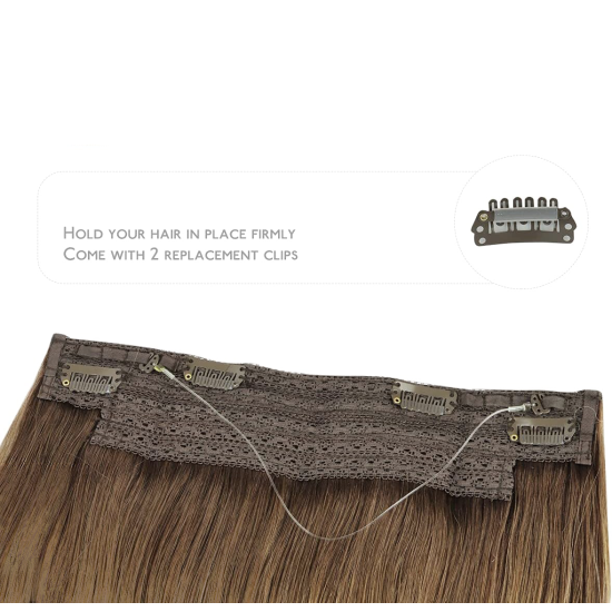 #8 ASH BROWN Halo Hair Extensions 100g 20"