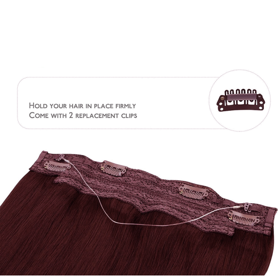 PRE-ORDER ONLY! #99J MERLOT PLUM Halo Hair Extensions 100g 20"