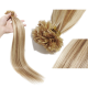 #12/60 LIGHT GOLDEN BROWN/PLATINUM BLONDE U-Tip Highlight Pre-Bonded air Extensions 50g/qty 20"