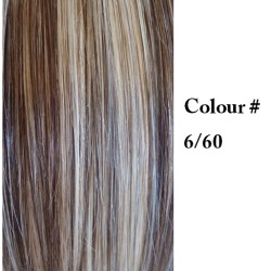 #6/60 CHESTNUT BROWN/PLATINUM BLONDE U-Tip Highlight Pre-Bonded Hair Extensions 50g/qty 20"