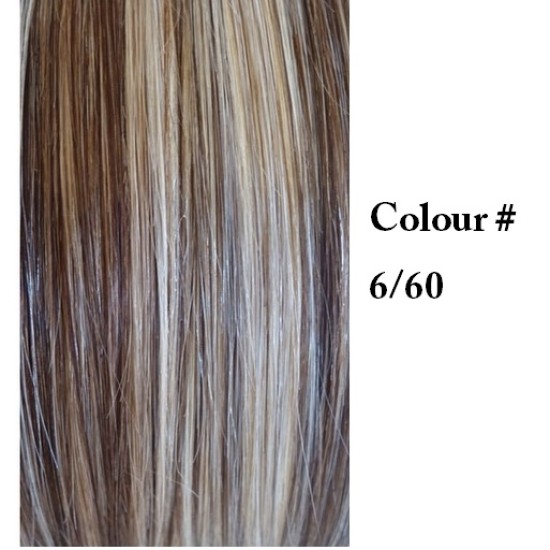 #6/60 CHESTNUT BROWN/PLATINUM BLONDE  U-Tip Highlight Pre-Bonded air Extensions 50g/qty 20"