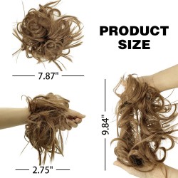#12H24 Messy Bun Hair Extensions Synthetic Thick Donut Tousled Updo