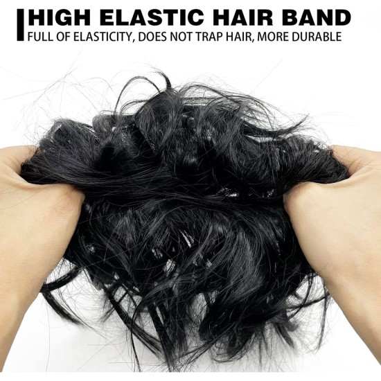 #1 Messy Bun Hair  Extensions Synthetic Thick Donut Tousled Updo 