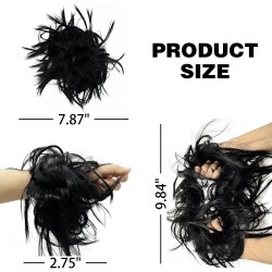#4A Messy Bun Hair  Extensions Synthetic Thick Donut Tousled Updo 