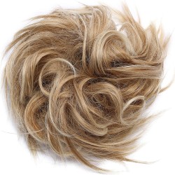 #27H613 Messy Bun Hair Extensions Synthetic Thick Donut Tousled Updo