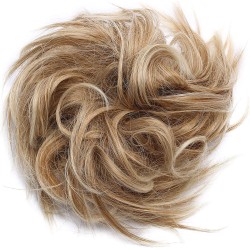 #27H613 Messy Bun Hair Extensions Synthetic Thick Donut Tousled Updo
